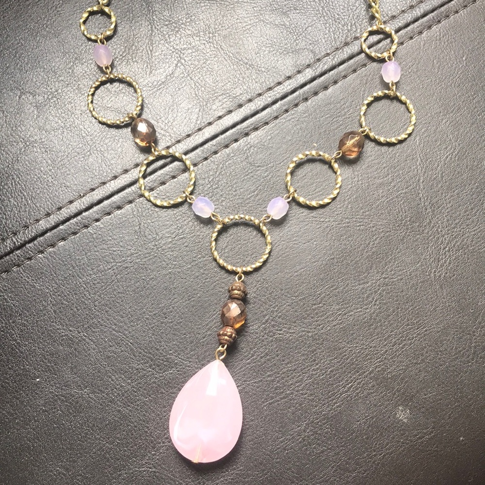 Pink stone necklace